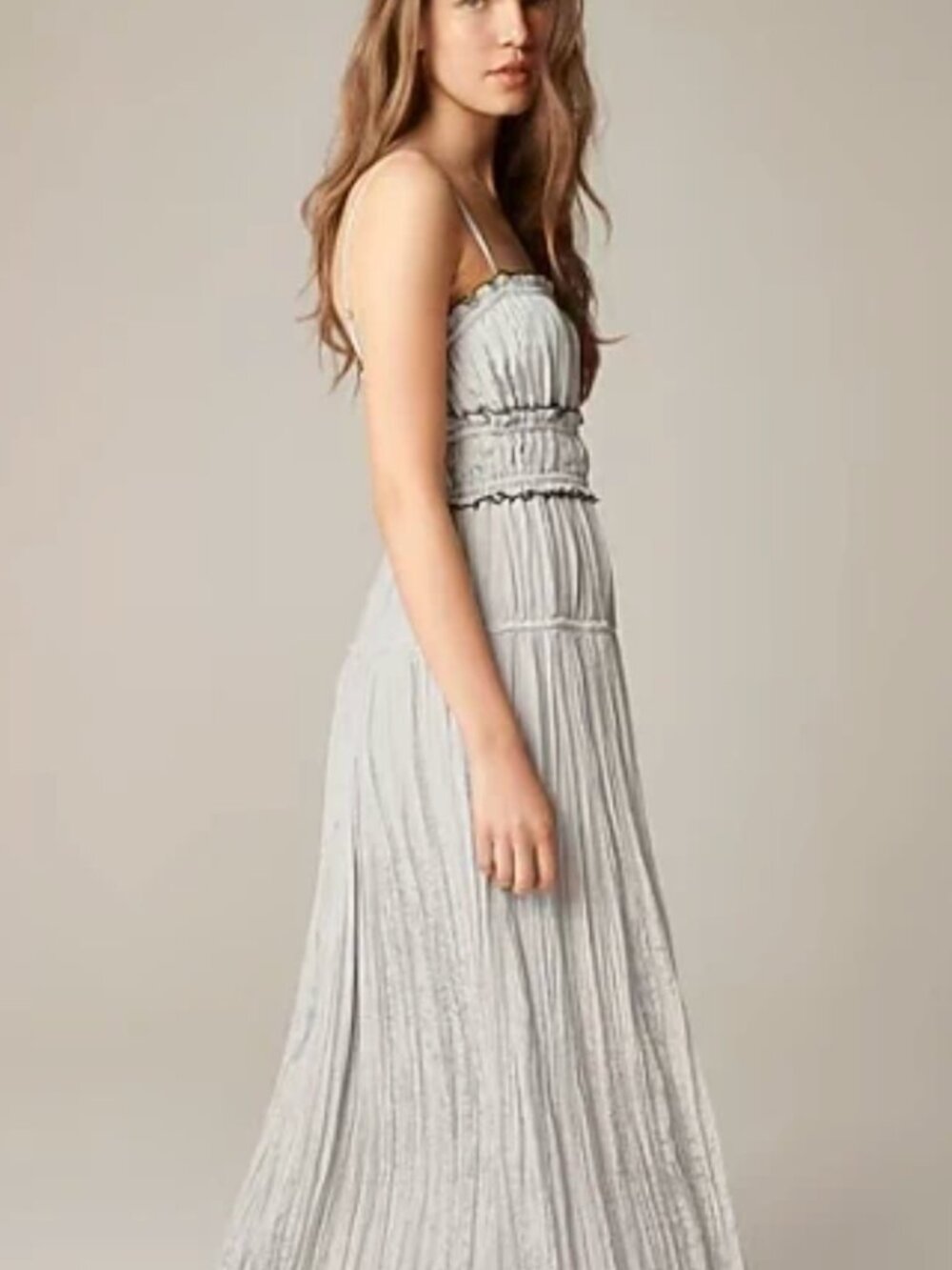 J.Crew Crinkled Ruffle-Trim Dress - NWT